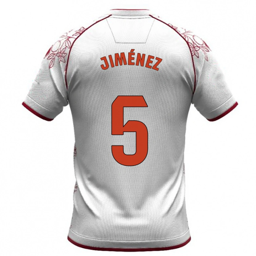 Danxen Dětské Alberto Jiménez #5 Bílá Burgundská Daleko Hráčské Dresy 2025/26 Dres