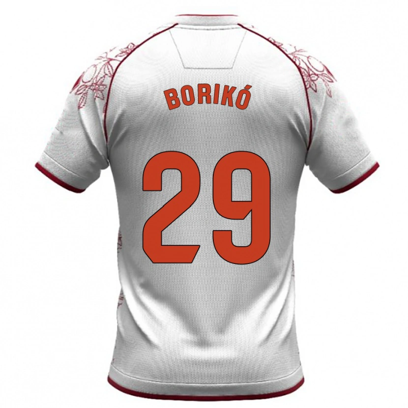 Danxen Dětské Santi Borikó #29 Bílá Burgundská Daleko Hráčské Dresy 2025/26 Dres
