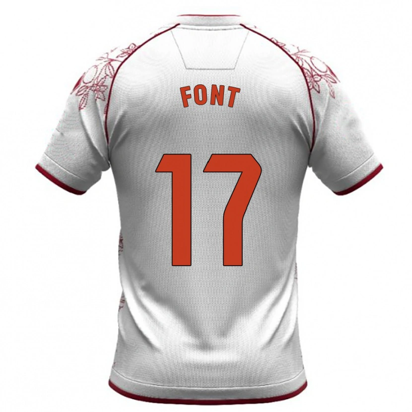 Danxen Dětské Nico Font #17 Bílá Burgundská Daleko Hráčské Dresy 2025/26 Dres