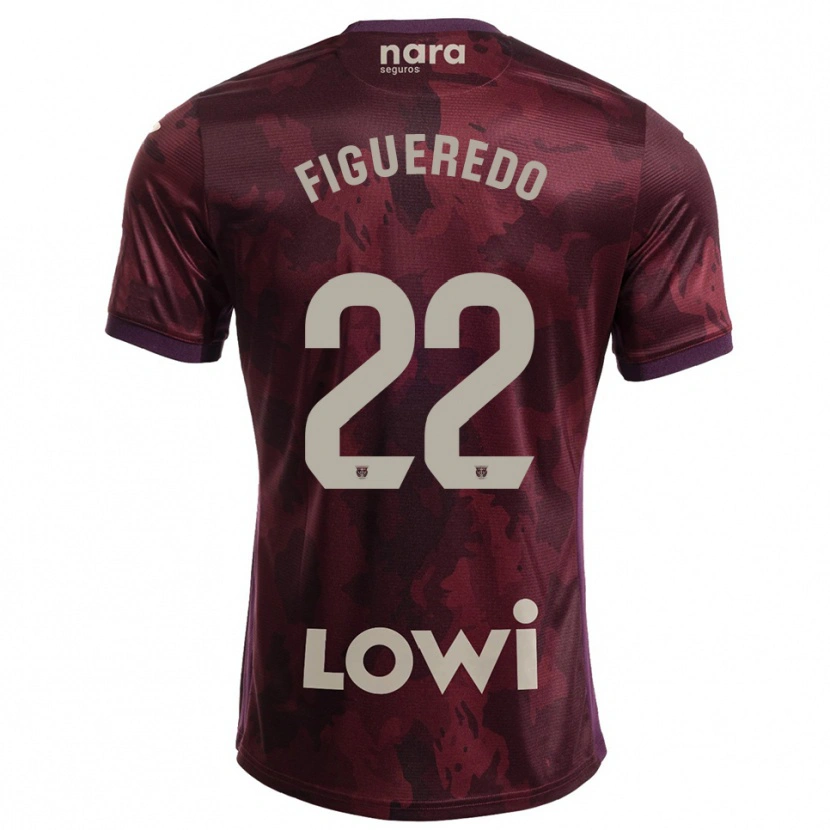 Danxen Dětské Sebastián Figueredo #22 Burgundská Bílá Daleko Hráčské Dresy 2025/26 Dres