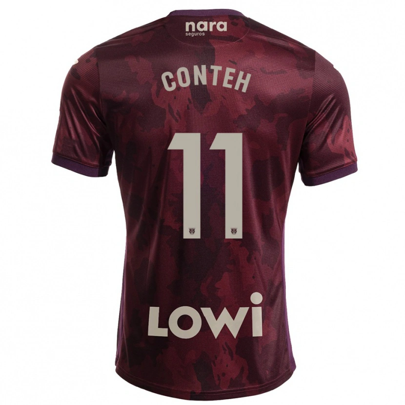 Danxen Dětské Denis Conteh #11 Burgundská Bílá Daleko Hráčské Dresy 2025/26 Dres