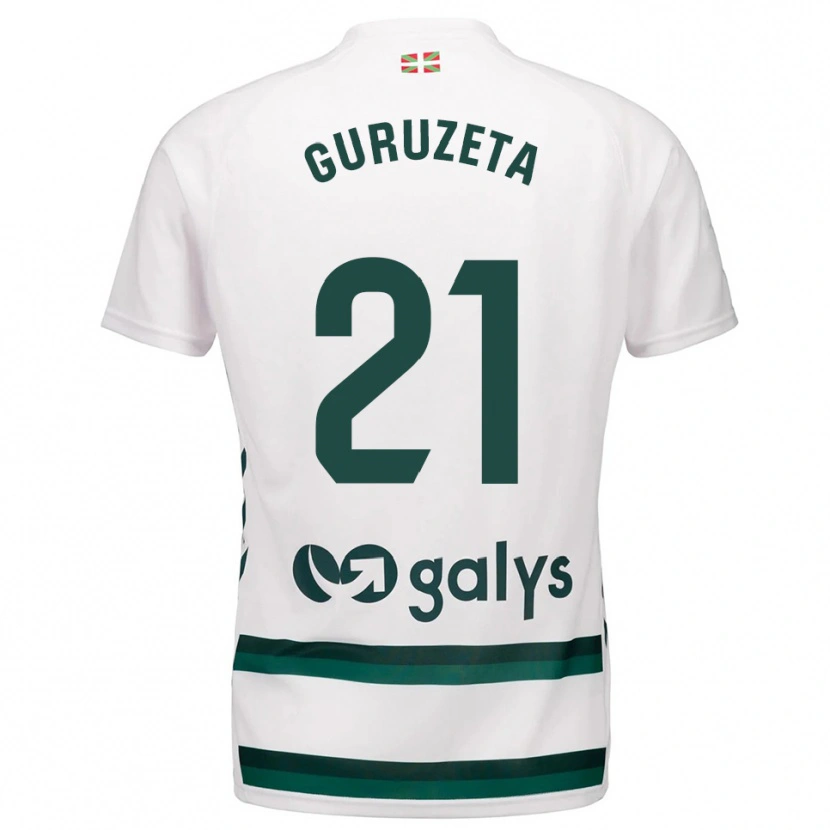 Danxen Dětské Jon Guruzeta #21 Bílá Zelená Daleko Hráčské Dresy 2025/26 Dres