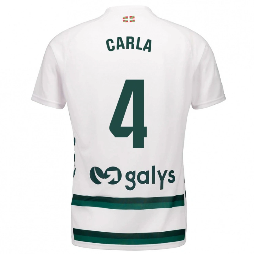Danxen Dětské Carla Andrés Abad #4 Bílá Zelená Daleko Hráčské Dresy 2025/26 Dres