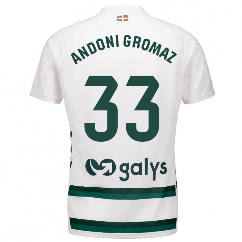 Danxen Dětské Jon Andoni Gromaz #33 Bílá Zelená Daleko Hráčské Dresy 2025/26 Dres