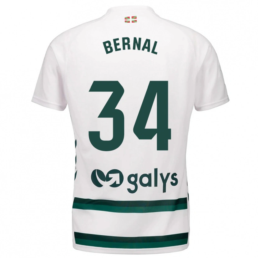 Danxen Dětské Unax Bernal #34 Bílá Zelená Daleko Hráčské Dresy 2025/26 Dres