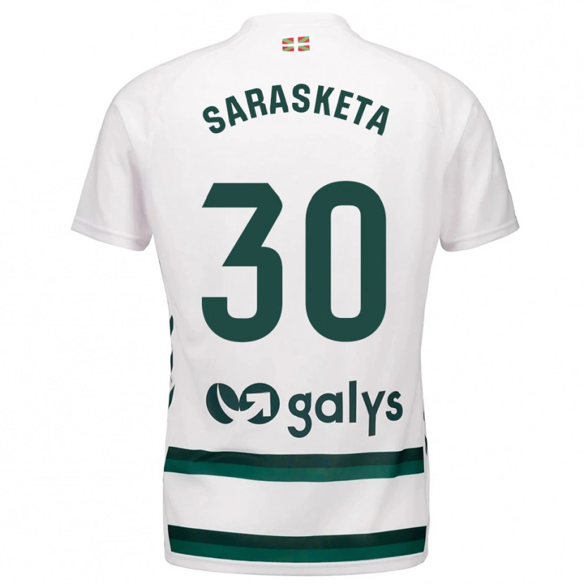 Danxen Dětské Lucas Sarasketa #30 Bílá Zelená Daleko Hráčské Dresy 2025/26 Dres
