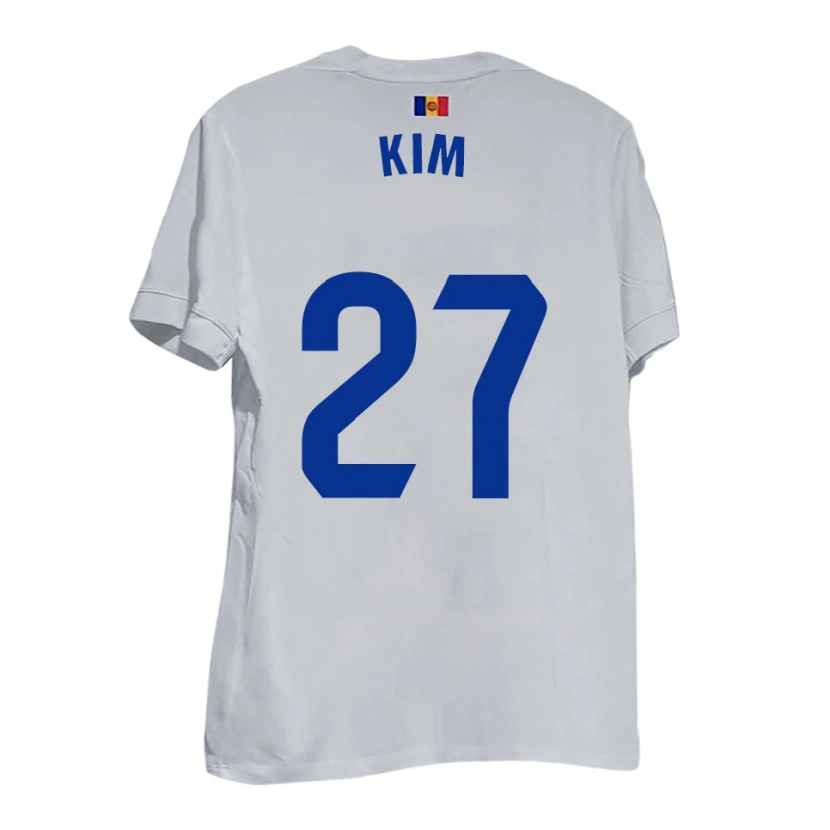 Danxen Dětské Min-Su Kim #27 Bílá Modrá Žlutá Daleko Hráčské Dresy 2025/26 Dres