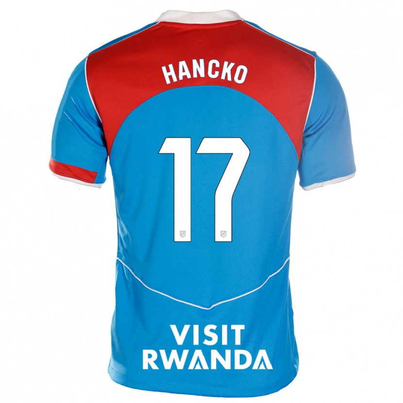 Danxen Dětské Dávid Hancko #17 Modrá Bílá Třetí Hráčské Dresy 2025/26 Dres