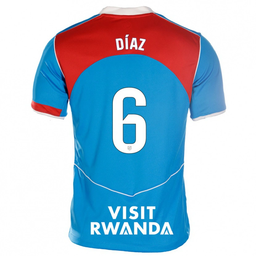 Danxen Dětské Javier Díaz #6 Modrá Bílá Třetí Hráčské Dresy 2025/26 Dres