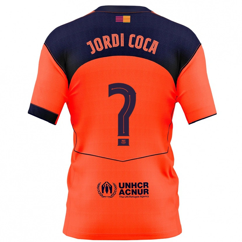 Danxen Dětské Jordi Coca #0 Oranžová Tmavě Modrá Třetí Hráčské Dresy 2025/26 Dres