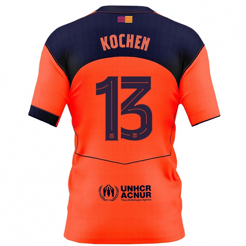Danxen Dětské Diego Kochen #13 Oranžová Tmavě Modrá Třetí Hráčské Dresy 2025/26 Dres