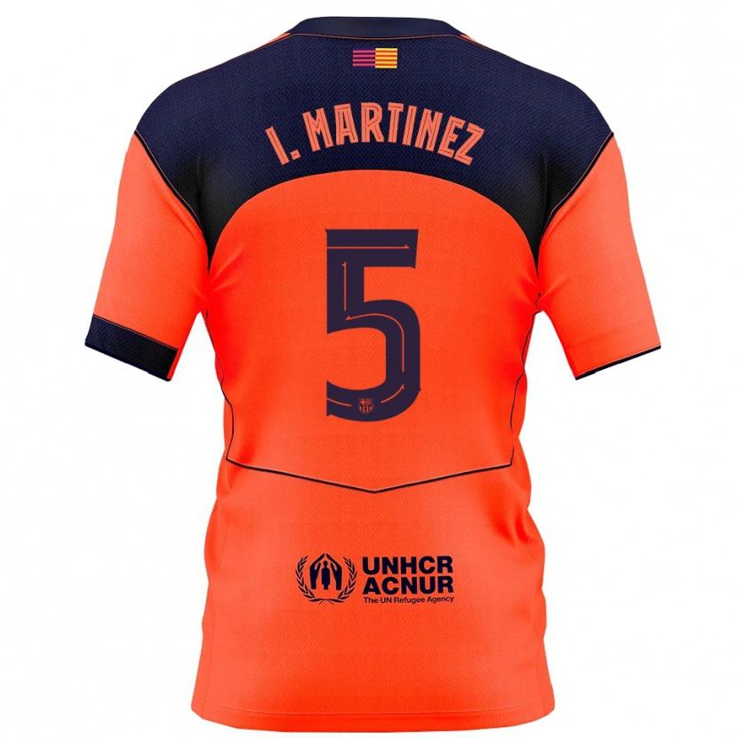 Danxen Dětské Iñigo Martínez #5 Oranžová Tmavě Modrá Třetí Hráčské Dresy 2025/26 Dres
