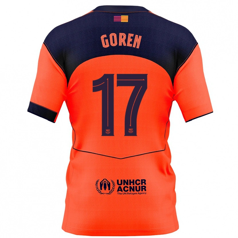 Danxen Dětské Orian Goren #17 Oranžová Tmavě Modrá Třetí Hráčské Dresy 2025/26 Dres
