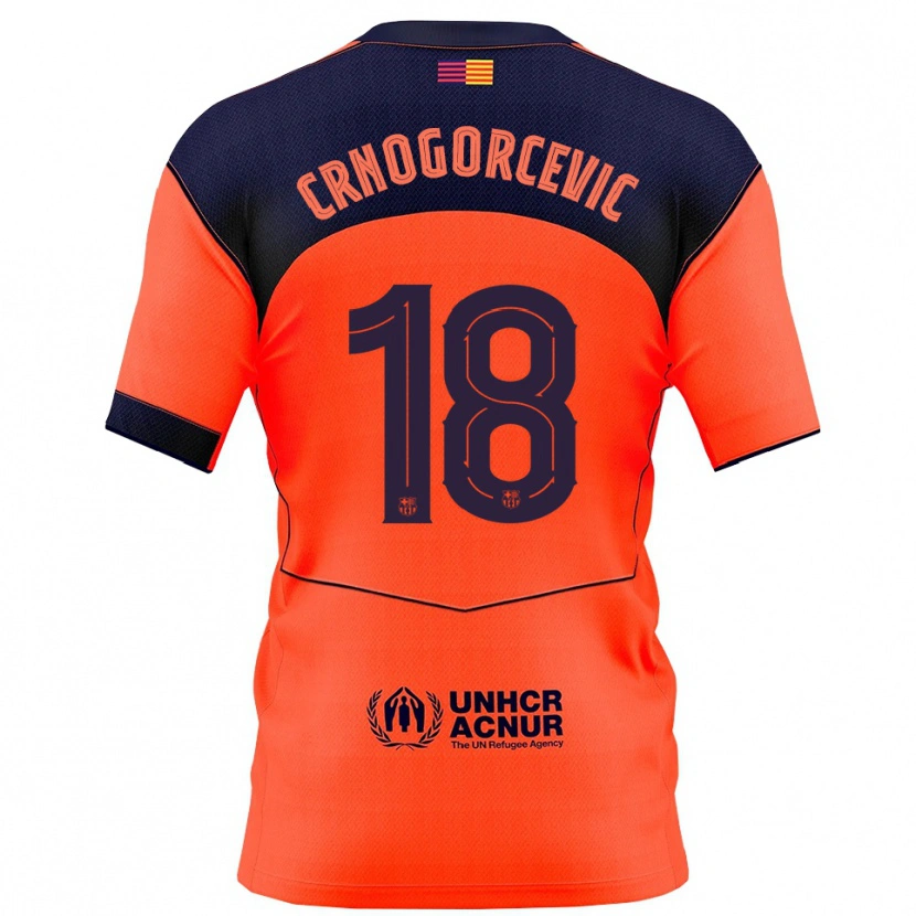 Danxen Dětské Ana-Maria Crnogorcevic #18 Oranžová Tmavě Modrá Třetí Hráčské Dresy 2025/26 Dres