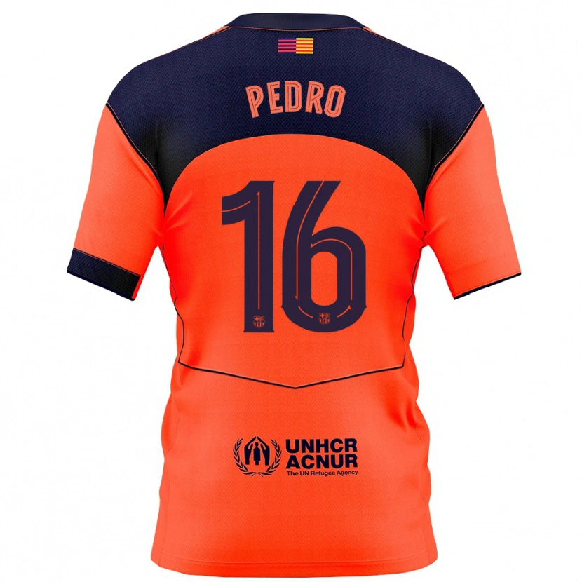 Danxen Dětské Pedro Rodríguez #16 Oranžová Tmavě Modrá Třetí Hráčské Dresy 2025/26 Dres