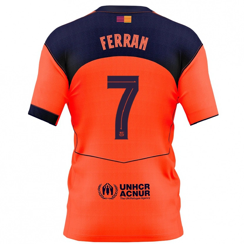 Danxen Dětské Ferran Torres #7 Oranžová Tmavě Modrá Třetí Hráčské Dresy 2025/26 Dres