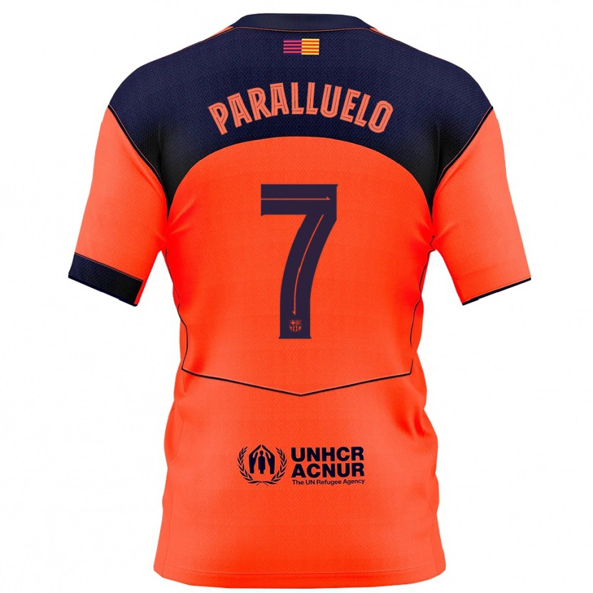 Danxen Dětské Salma Paralluelo #7 Oranžová Tmavě Modrá Třetí Hráčské Dresy 2025/26 Dres