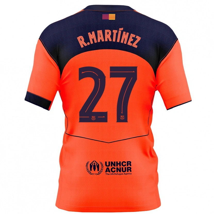 Danxen Dětské Roger Martínez #27 Oranžová Tmavě Modrá Třetí Hráčské Dresy 2025/26 Dres