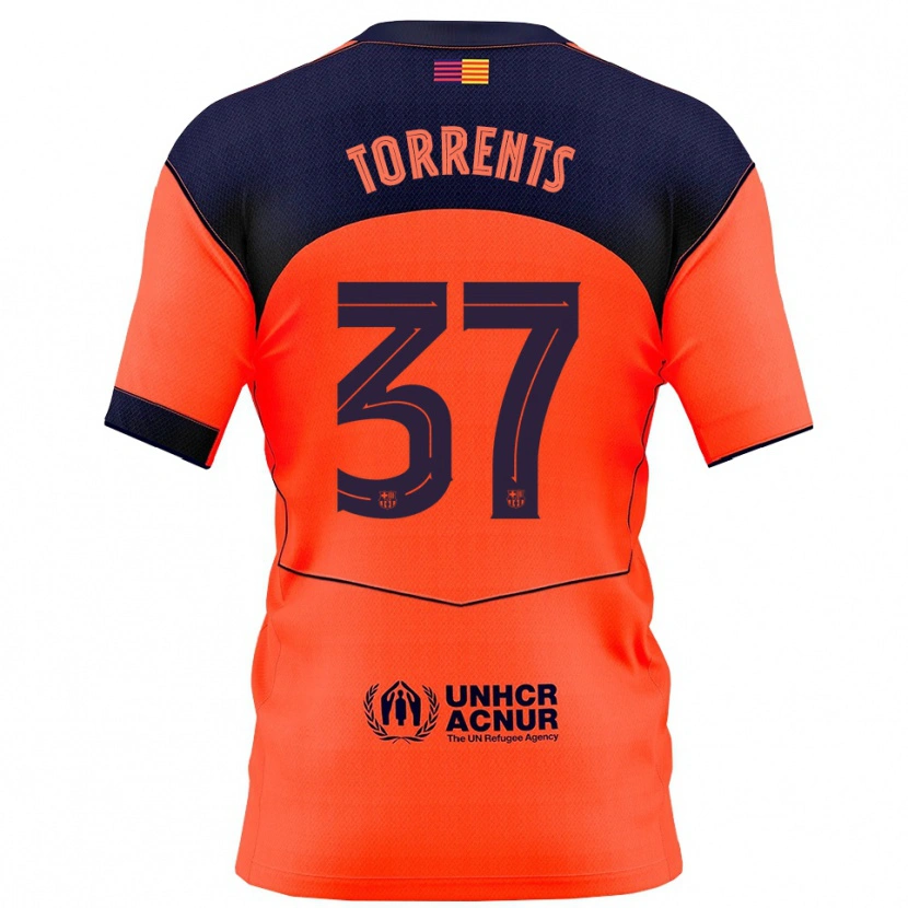 Danxen Dětské Jofre Torrents #37 Oranžová Tmavě Modrá Třetí Hráčské Dresy 2025/26 Dres