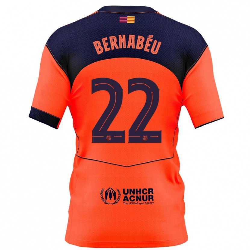 Danxen Dětské Pol Bernabéu #22 Oranžová Tmavě Modrá Třetí Hráčské Dresy 2025/26 Dres