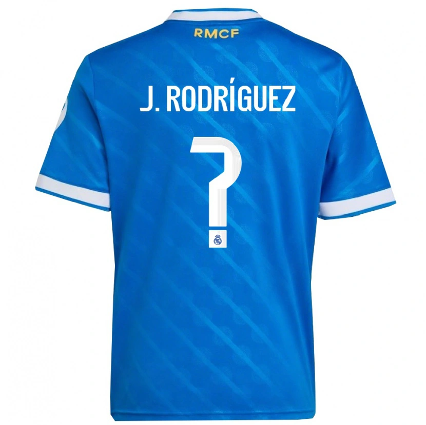 Danxen Dětské Juan Rodríguez #0 Modrá Bílá Třetí Hráčské Dresy 2025/26 Dres