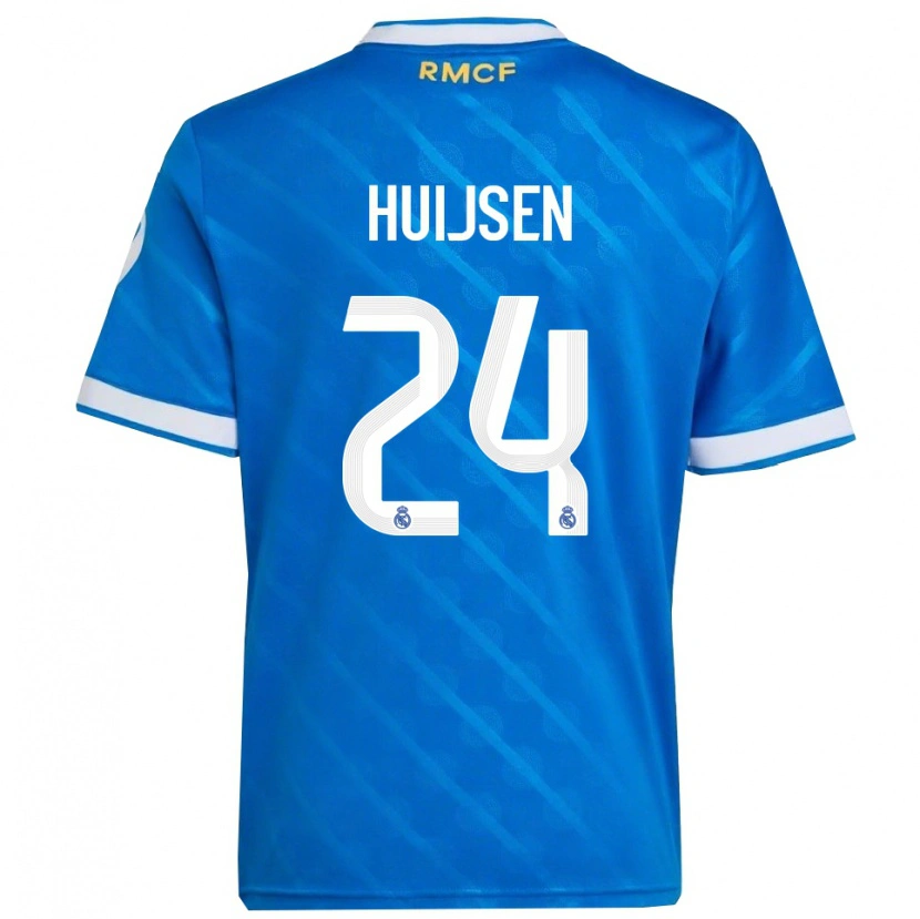 Danxen Dětské Dean Huijsen #24 Modrá Bílá Třetí Hráčské Dresy 2025/26 Dres