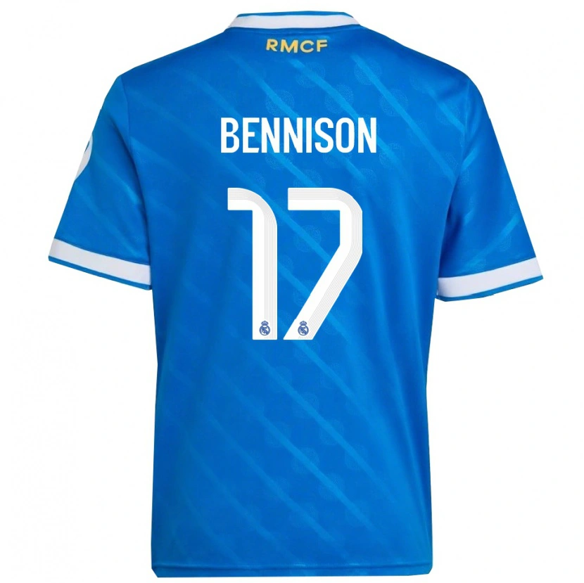 Danxen Dětské Hanna Bennison #17 Modrá Bílá Třetí Hráčské Dresy 2025/26 Dres