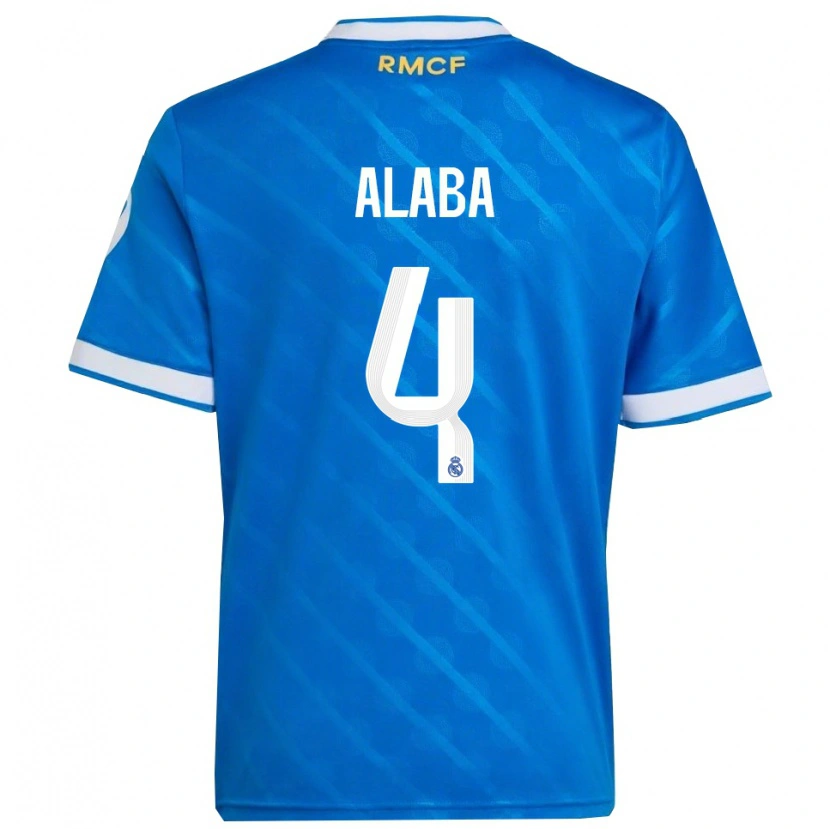Danxen Dětské David Alaba #4 Modrá Bílá Třetí Hráčské Dresy 2025/26 Dres