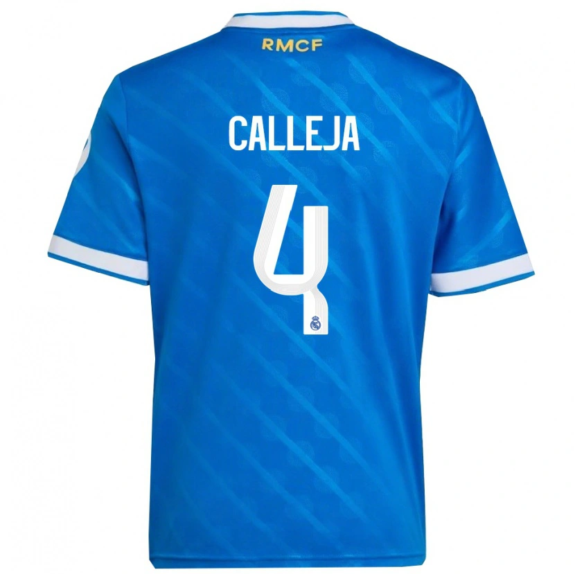 Danxen Dětské Jaime Calleja #4 Modrá Bílá Třetí Hráčské Dresy 2025/26 Dres
