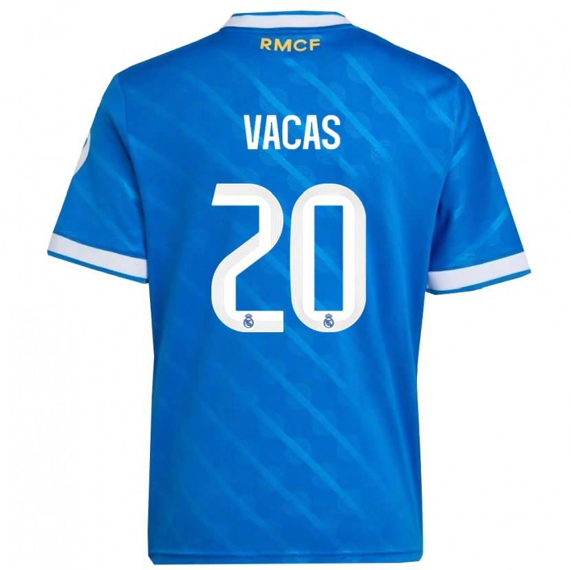 Danxen Dětské Juan Vacas #20 Modrá Bílá Třetí Hráčské Dresy 2025/26 Dres