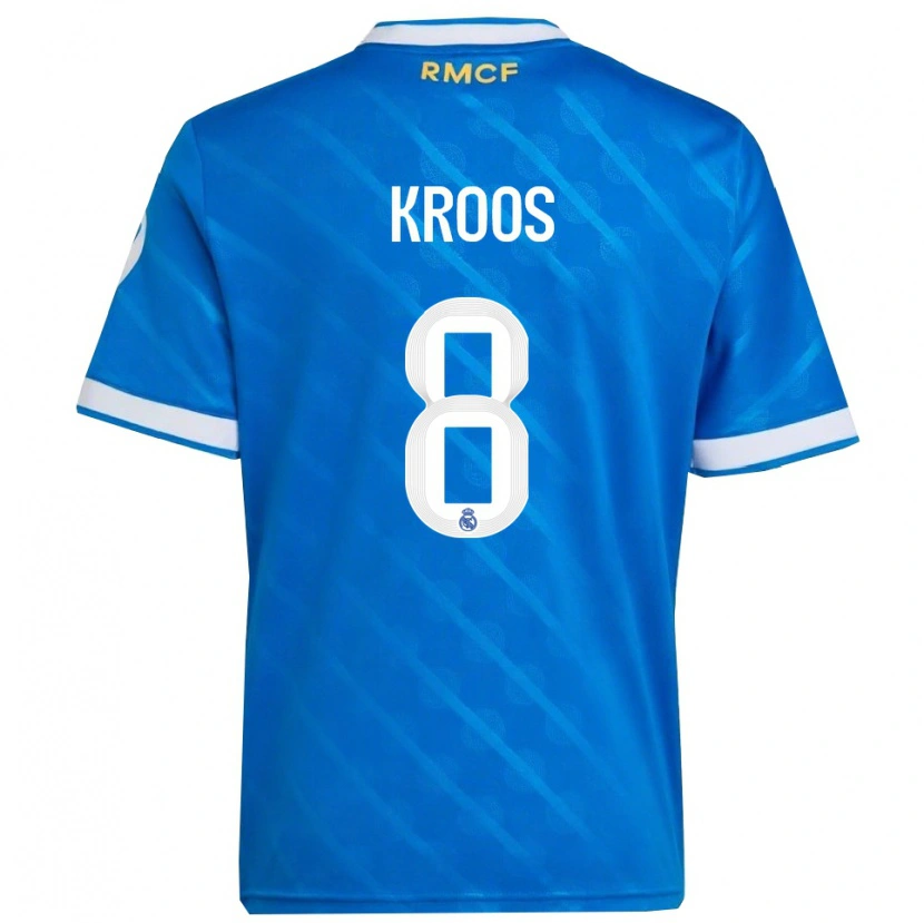 Danxen Dětské Toni Kroos #8 Modrá Bílá Třetí Hráčské Dresy 2025/26 Dres