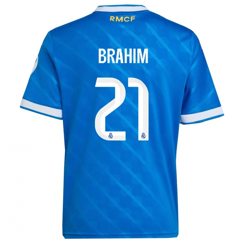 Danxen Dětské Brahim Díaz #21 Modrá Bílá Třetí Hráčské Dresy 2025/26 Dres
