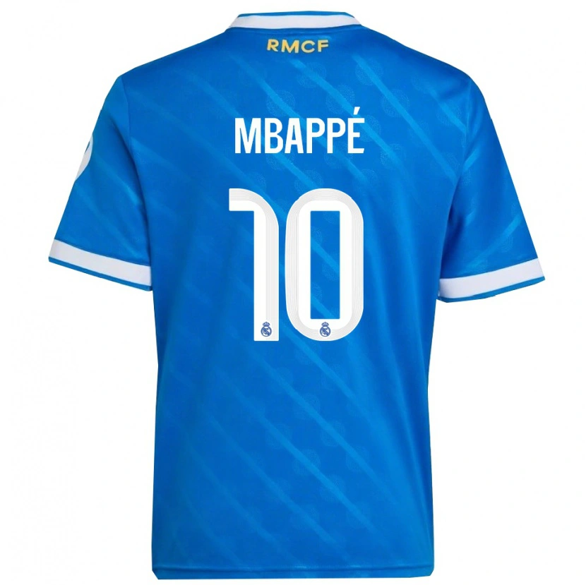 Danxen Dětské Kylian Mbappé #10 Modrá Bílá Třetí Hráčské Dresy 2025/26 Dres