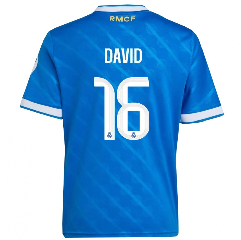 Danxen Dětské Antonio David #16 Modrá Bílá Třetí Hráčské Dresy 2025/26 Dres