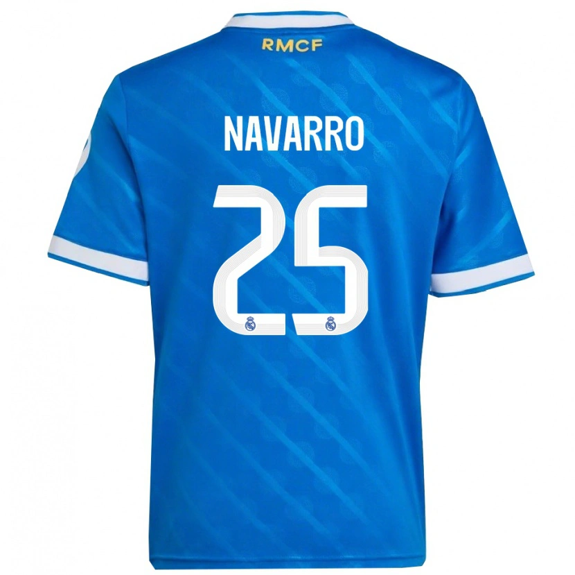 Danxen Dětské Javier Navarro #25 Modrá Bílá Třetí Hráčské Dresy 2025/26 Dres