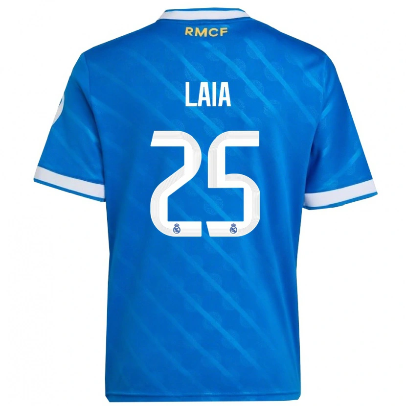 Danxen Dětské Laia López De La Morena #25 Modrá Bílá Třetí Hráčské Dresy 2025/26 Dres