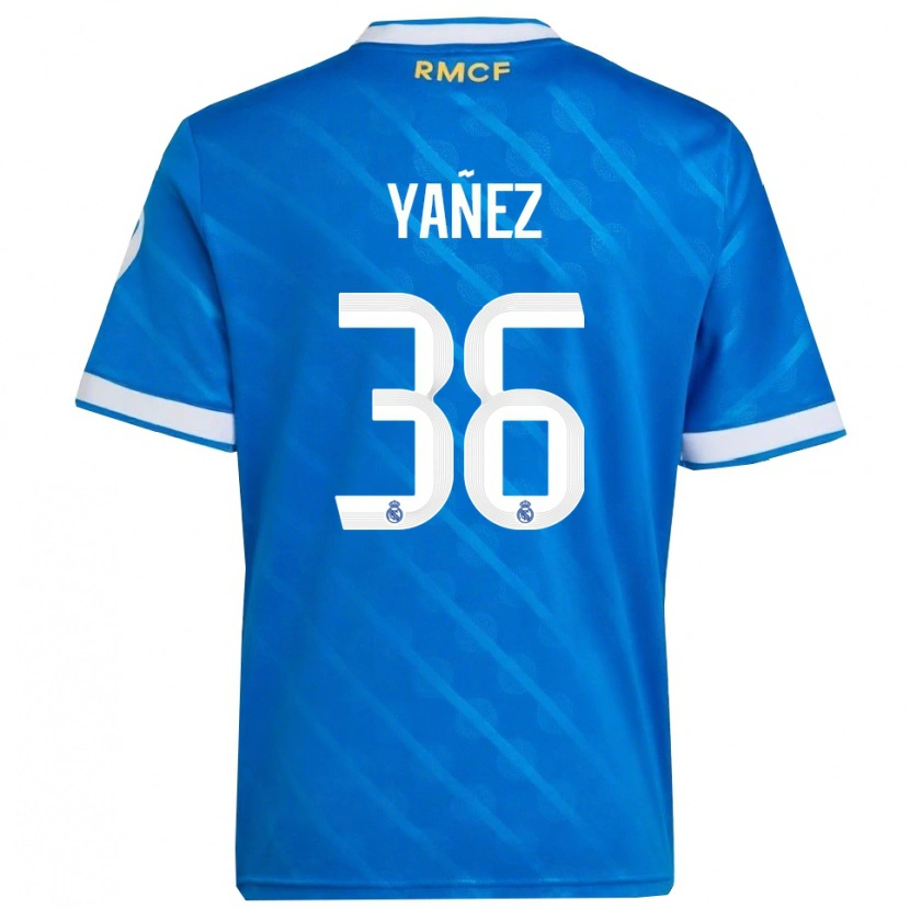Danxen Dětské Daniel Yáñez #36 Modrá Bílá Třetí Hráčské Dresy 2025/26 Dres