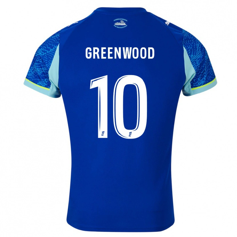 Danxen Dětské Mason Greenwood #10 Nebesky Modrá Bílá Třetí Hráčské Dresy 2025/26 Dres