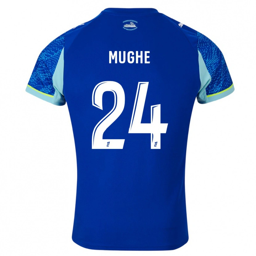 Danxen Dětské François Mughe #24 Nebesky Modrá Bílá Třetí Hráčské Dresy 2025/26 Dres