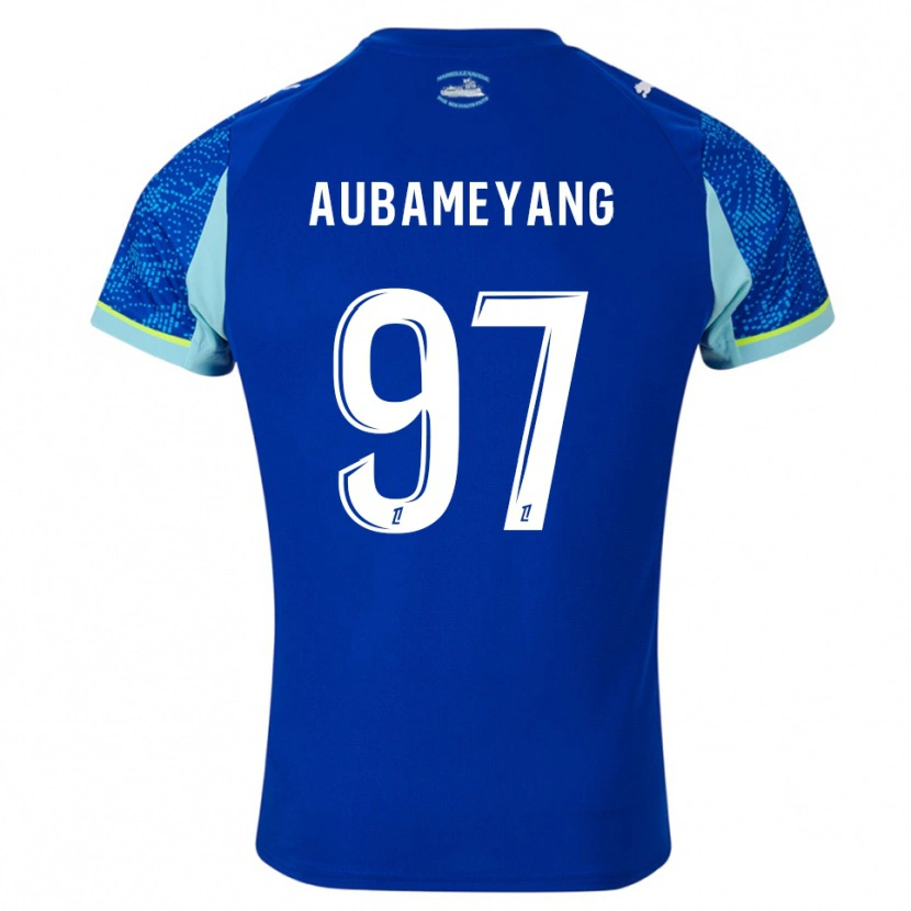 Danxen Dětské Pierre-Emerick Aubameyang #97 Nebesky Modrá Bílá Třetí Hráčské Dresy 2025/26 Dres