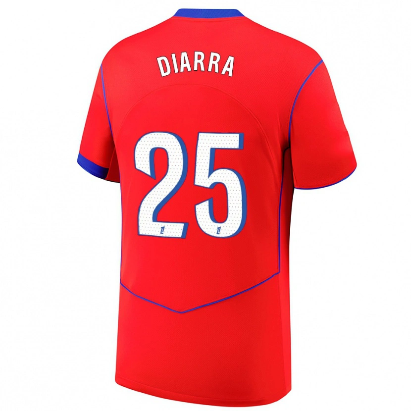 Danxen Dětské Agueissa Diarra #25 Červená Modrá Bílá Třetí Hráčské Dresy 2025/26 Dres