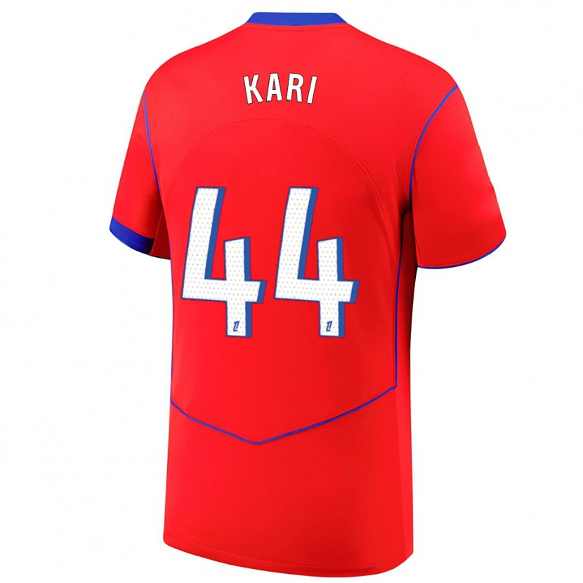 Danxen Dětské Ayman Kari #44 Červená Modrá Bílá Třetí Hráčské Dresy 2025/26 Dres