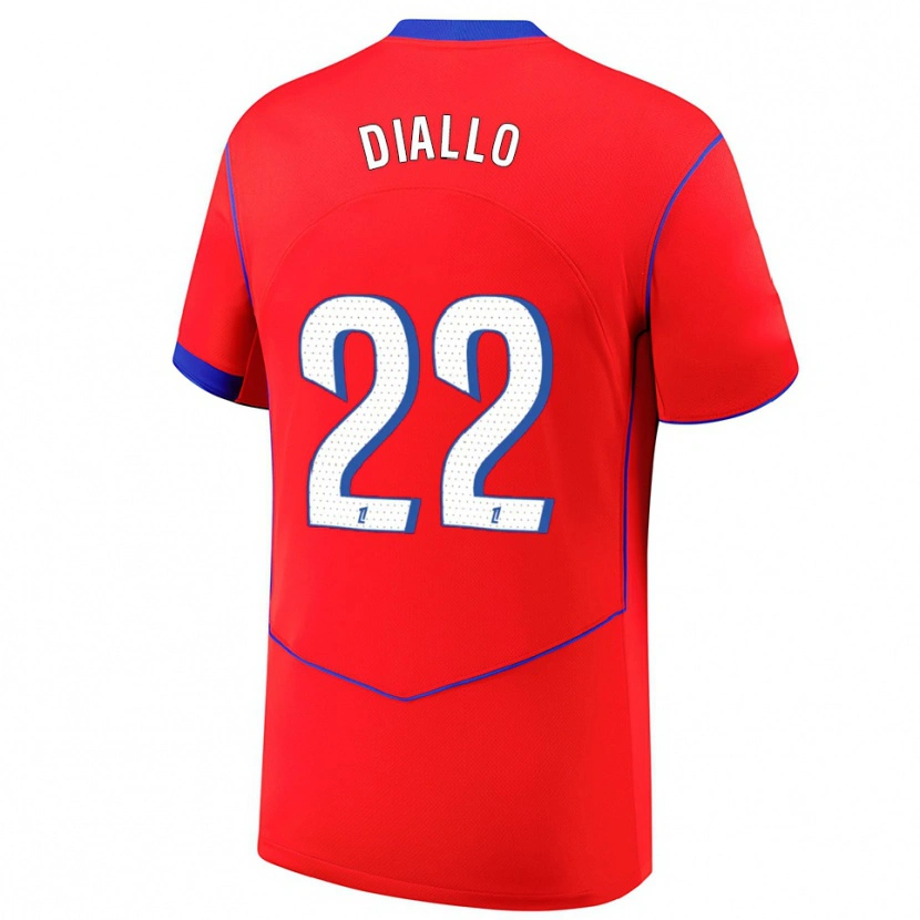 Danxen Dětské Abdou Diallo #22 Červená Modrá Bílá Třetí Hráčské Dresy 2025/26 Dres