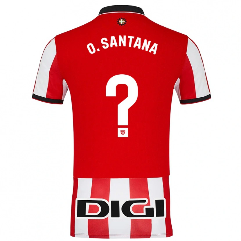 Danxen Pánské Olatz Santana Amado #0 Červená Bílá Domů Hráčské Dresy 2025/26 Dres