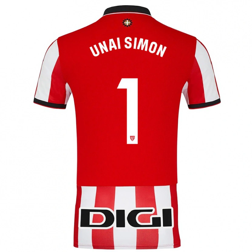 Danxen Pánské Unai Simón #1 Červená Bílá Domů Hráčské Dresy 2025/26 Dres
