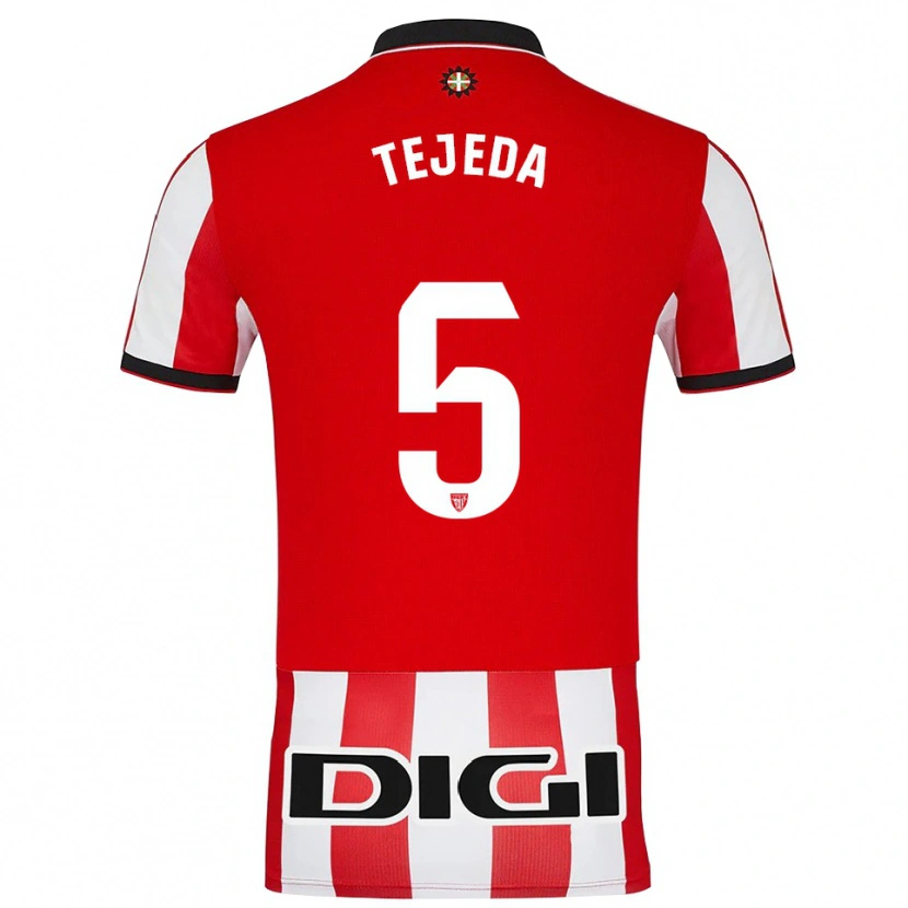 Danxen Pánské Diego Tejeda #5 Červená Bílá Domů Hráčské Dresy 2025/26 Dres