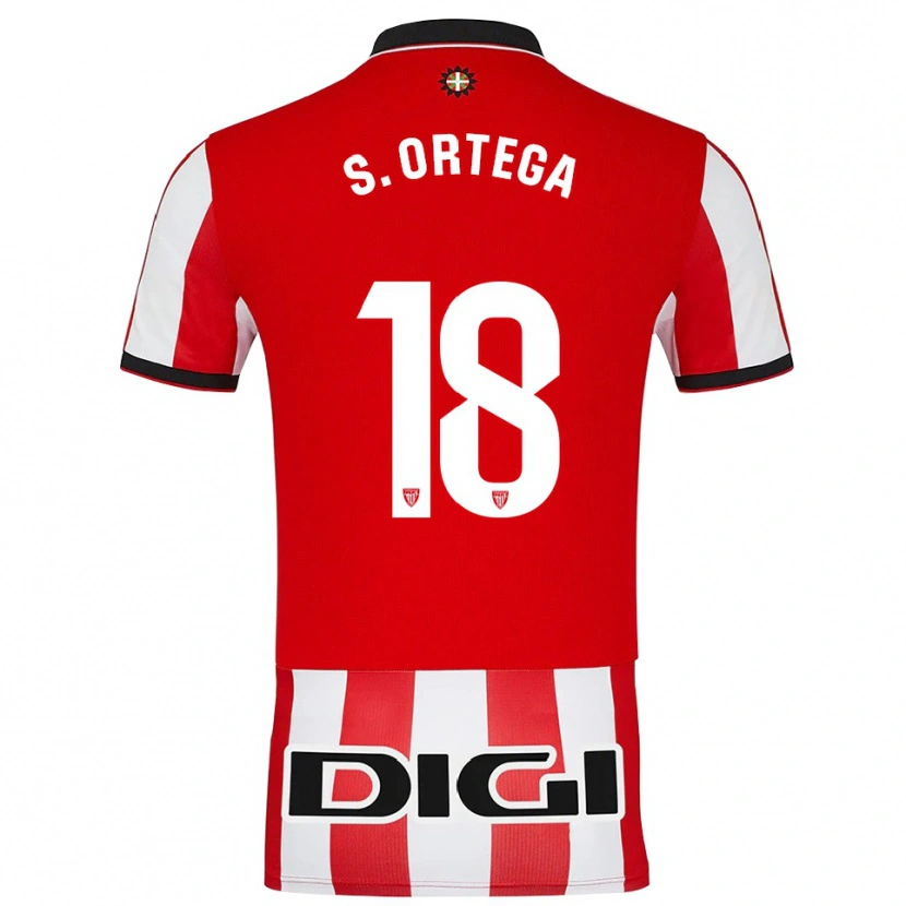 Danxen Pánské Sara Ortega Ruiz #18 Červená Bílá Domů Hráčské Dresy 2025/26 Dres