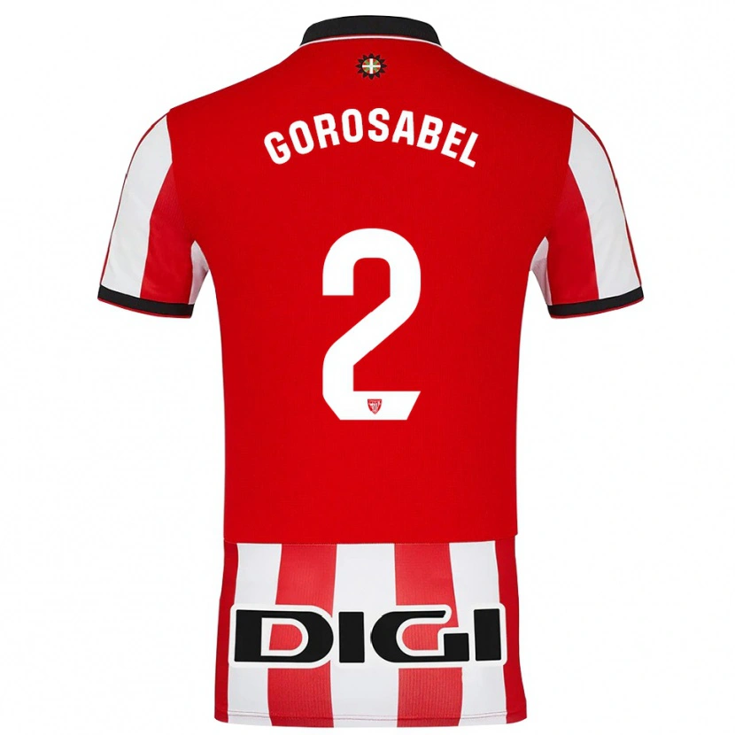 Danxen Pánské Andoni Gorosabel #2 Červená Bílá Domů Hráčské Dresy 2025/26 Dres
