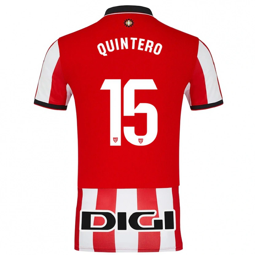 Danxen Pánské Iker Quintero #15 Červená Bílá Domů Hráčské Dresy 2025/26 Dres