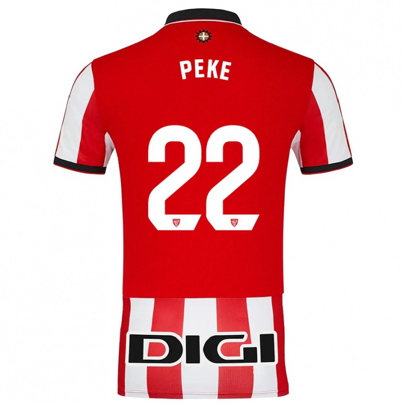 Danxen Pánské Ainize Barea Núñez #22 Červená Bílá Domů Hráčské Dresy 2025/26 Dres